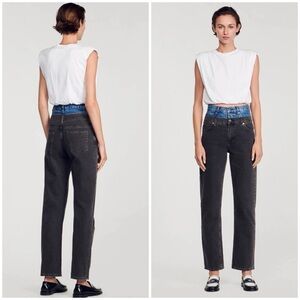 Sandro double waisted two tone jeans NWT